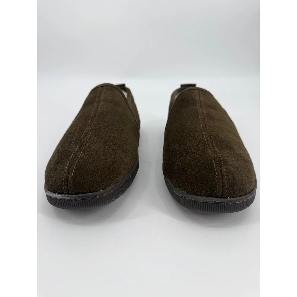 Minnetonka Mens 3928 Suede Pile Lined Slip On Slippers Chocolate Brown Size 8M